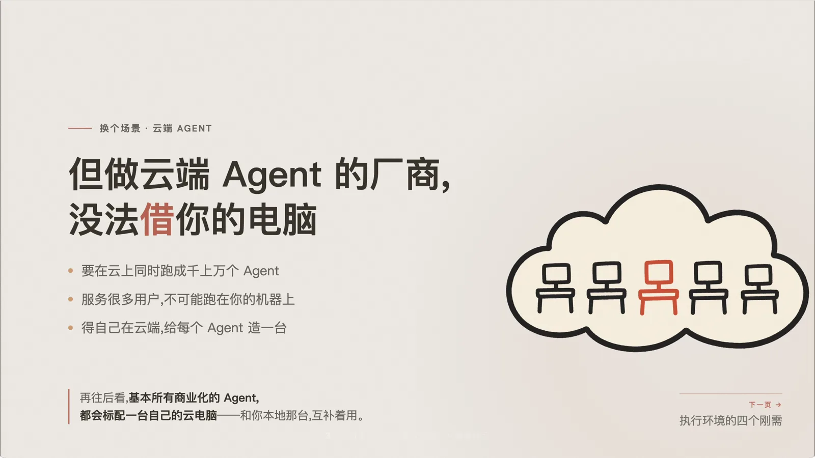 云端 Agent 的厂商没法借用户的电脑