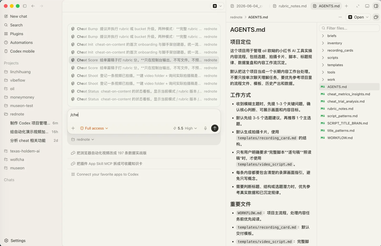 项目里 cheat 相关的 Skill 列表