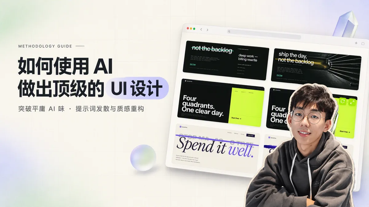 如何让 AI 做出脱离模板感的 UI 设计：从风格发散、子 Agent 评审到删减冗余元素