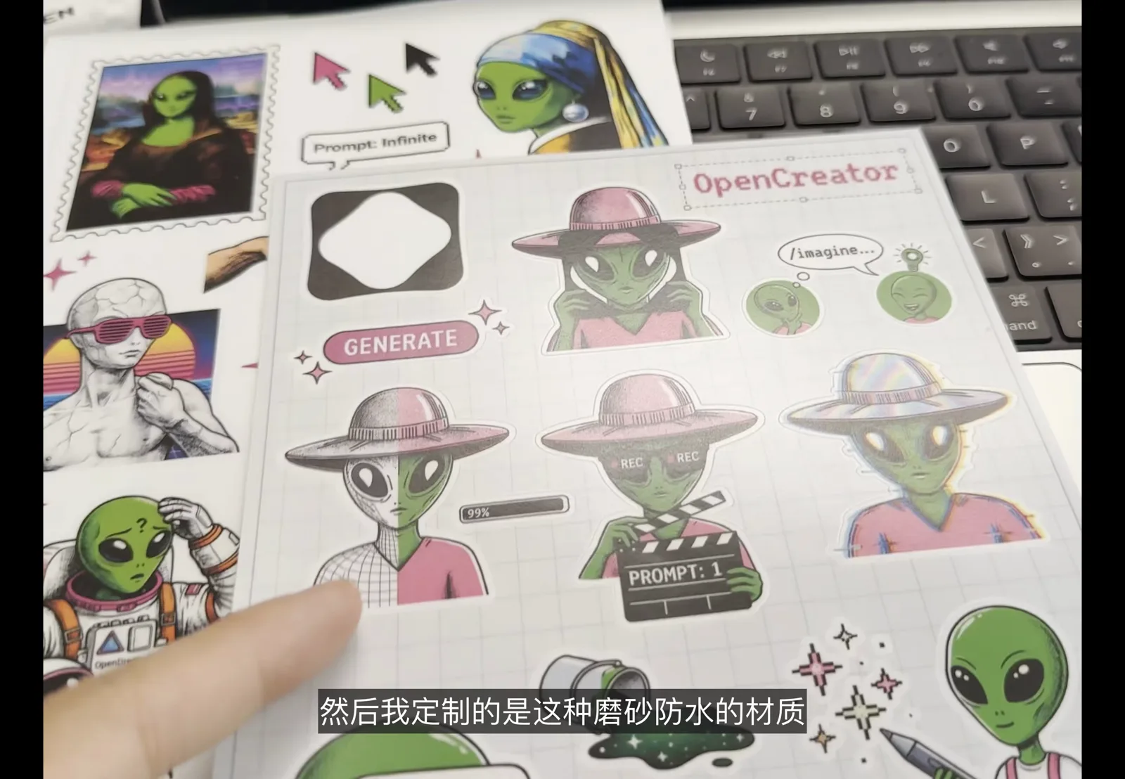 定制出来的贴纸实物