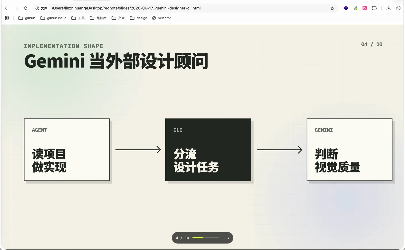 Gemini 当外部设计顾问：Agent 读项目做实现，CLI 分流设计任务，Gemini 判断视觉质量