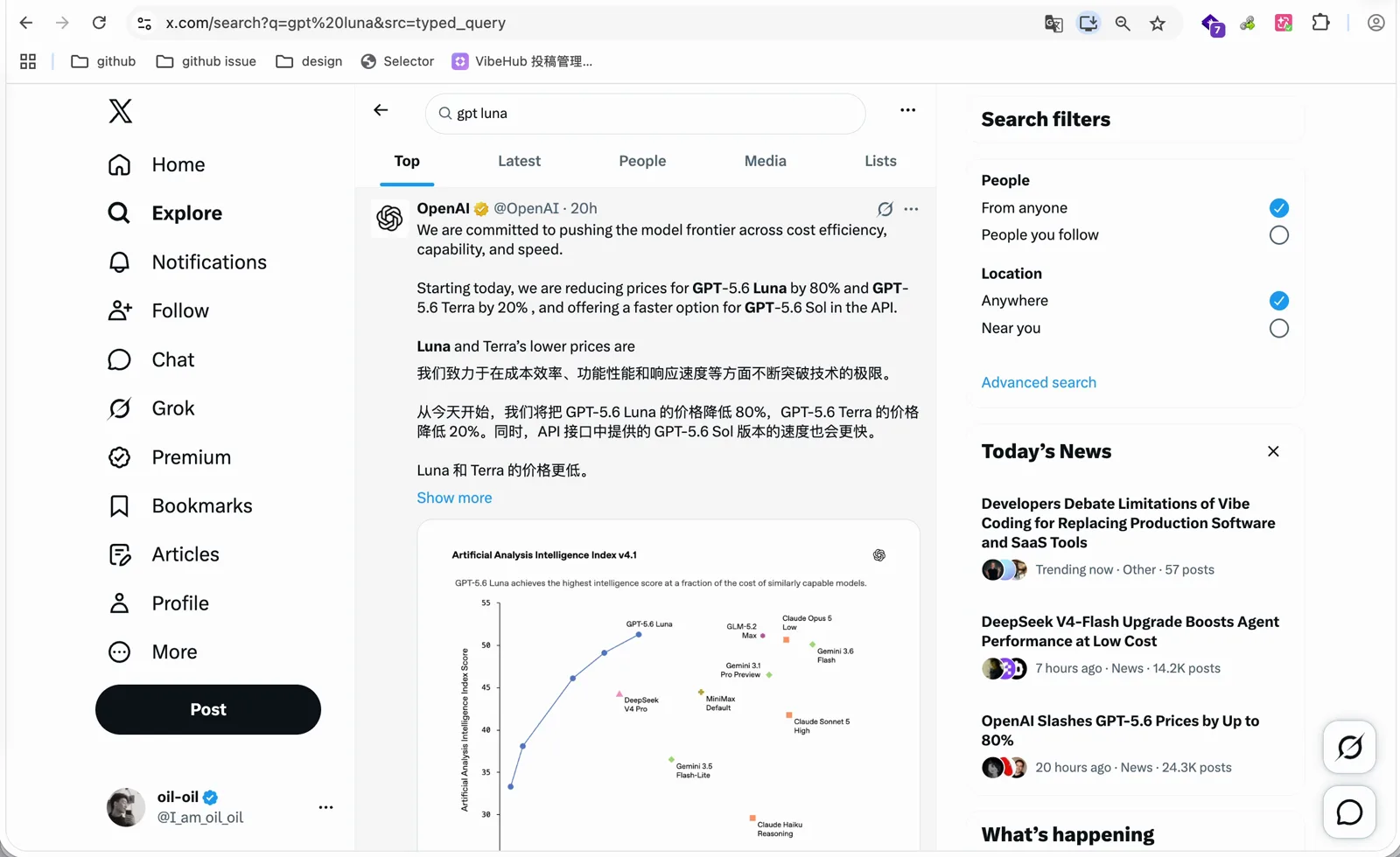 OpenAI 宣布 GPT-5.6 Luna 降价 80%、Terra 降价 20%