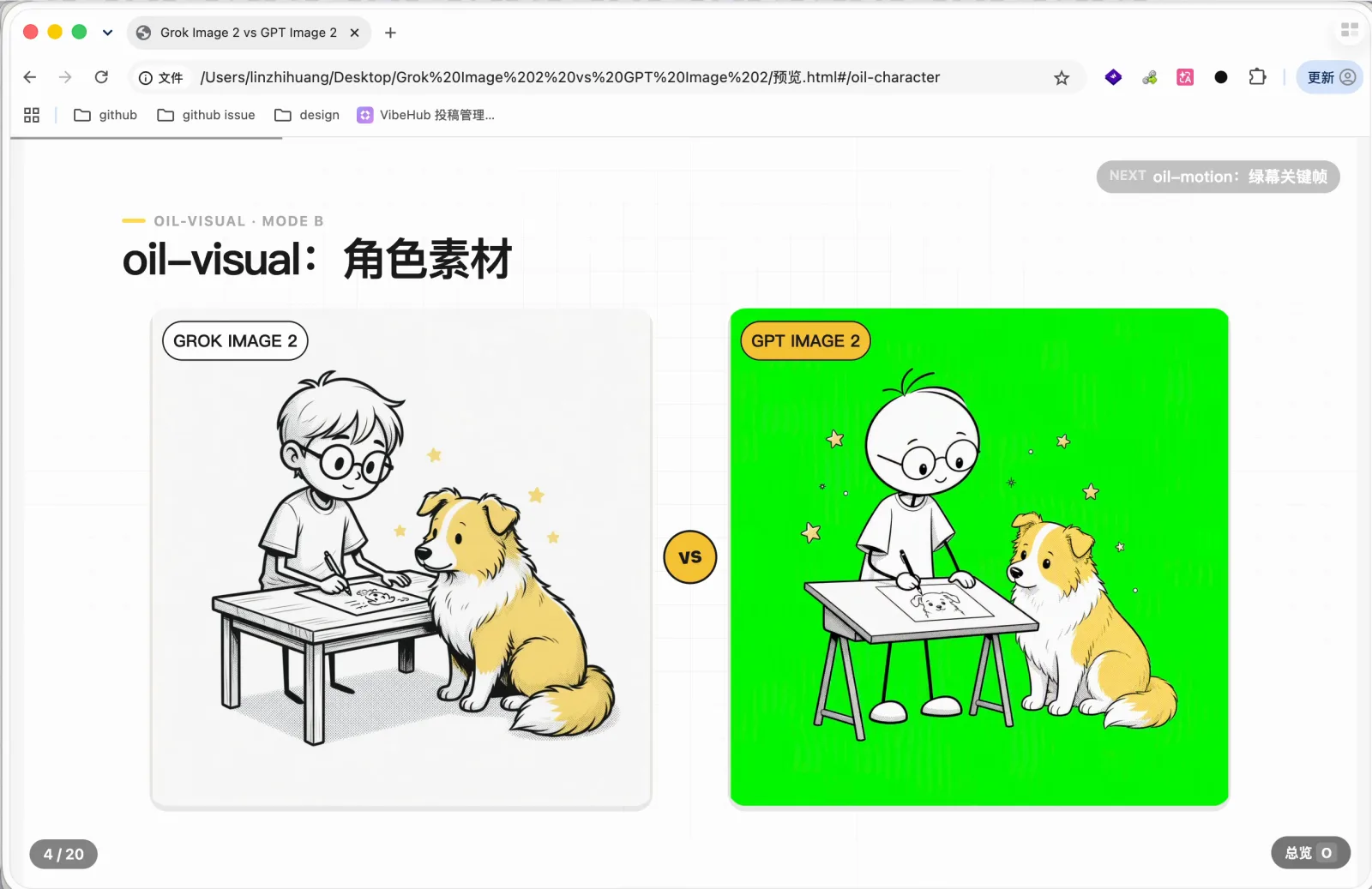 Grok 与 GPT 生成绿幕素材的对比