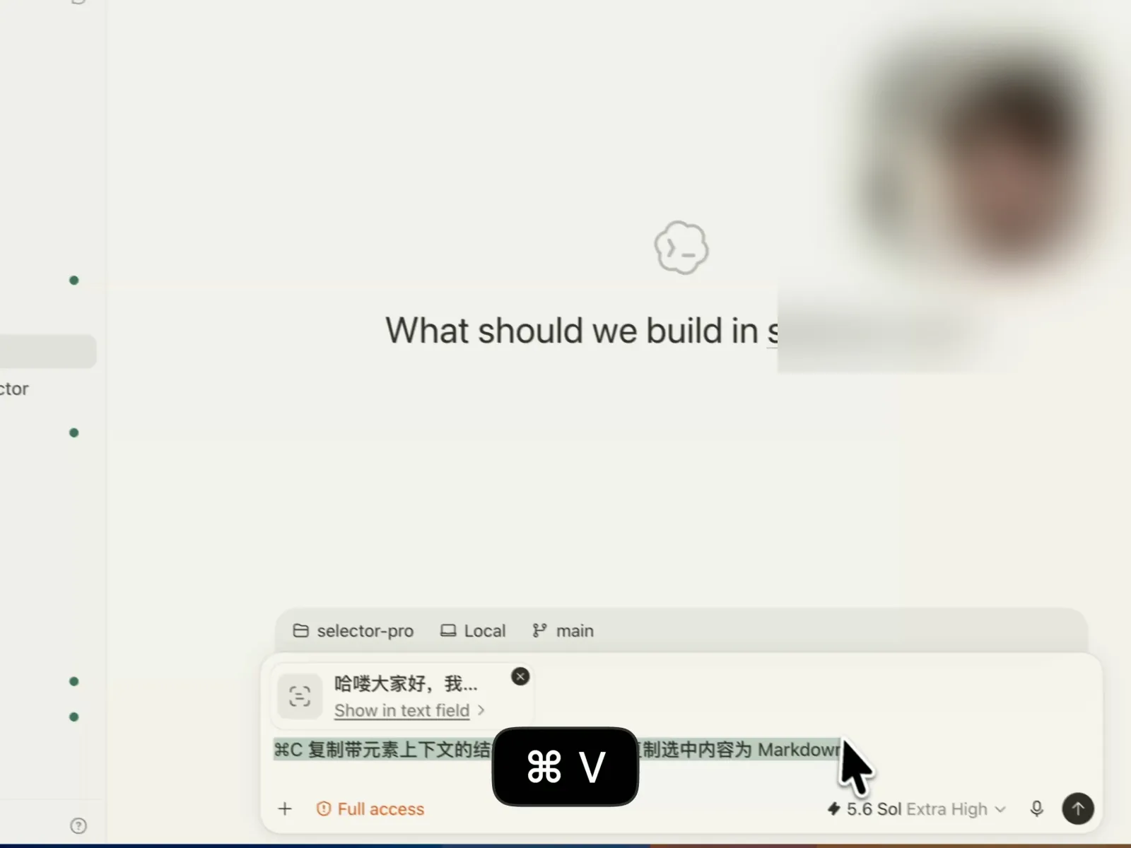 Selector Pro 将网页内容提取为清洗版 Markdown 并复制到 Codex
